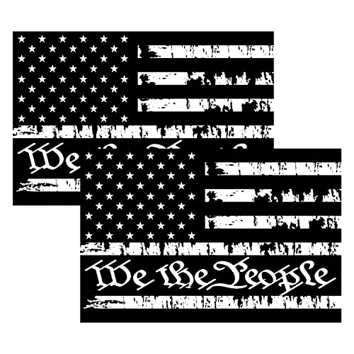 2 Pack We The People Bumper Sticker For Car, American Usa Us Flag Decal Bumper Suitcase Trucks Window Laptop Waterproof Decal Sticker 6X4 Inch #TOP21