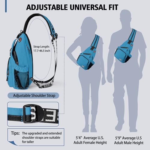 Mochila convertible cruzada Geestock azul de gran capacidad para senderismo y ciclismo 6