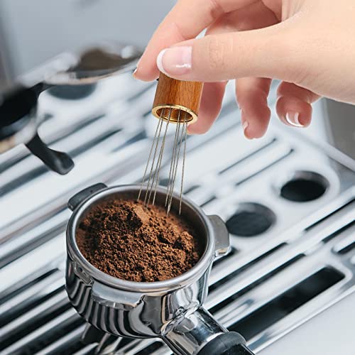 Distribuidor de café espresso con agujas para evitar canales 6