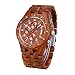 Produktbild BEWELL Herren Natur Hölzerne Uhr Multifunktionale Quartz Analog Armbanduhr mit Kalender Anzeige Chronograph-Funktion Hölzerne Armband für Männer(Rotes Sandelholz)
