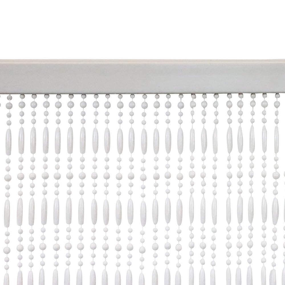 IVOL Rideau de porte – Rideau anti-mouches en perles – 90 x 220 cm (Robin, blanc)