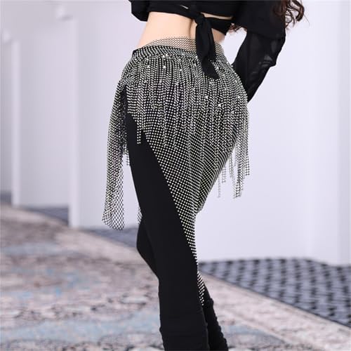 Rhinestones Belly Dance Hip Scarf Long Tassels Belly Dance Waist Chain Women Belly Dance Costume Accessory for Parties4