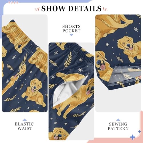 Pajama Bottoms, Golden Retriever Dog Cartoon Pattern Pajamas Pant Lounge Wear Sleep Long Pants Casual Sleepwear Pjs4