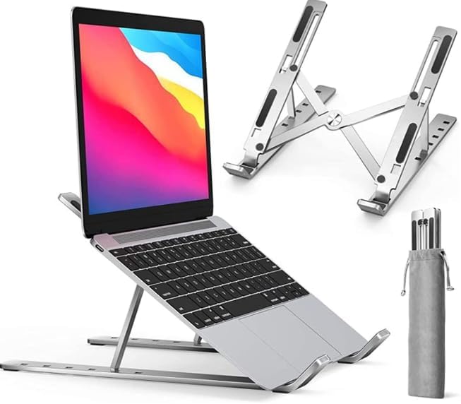 Suporte para Notebook de Alumínio Dobrável Premium | Ajustável em...