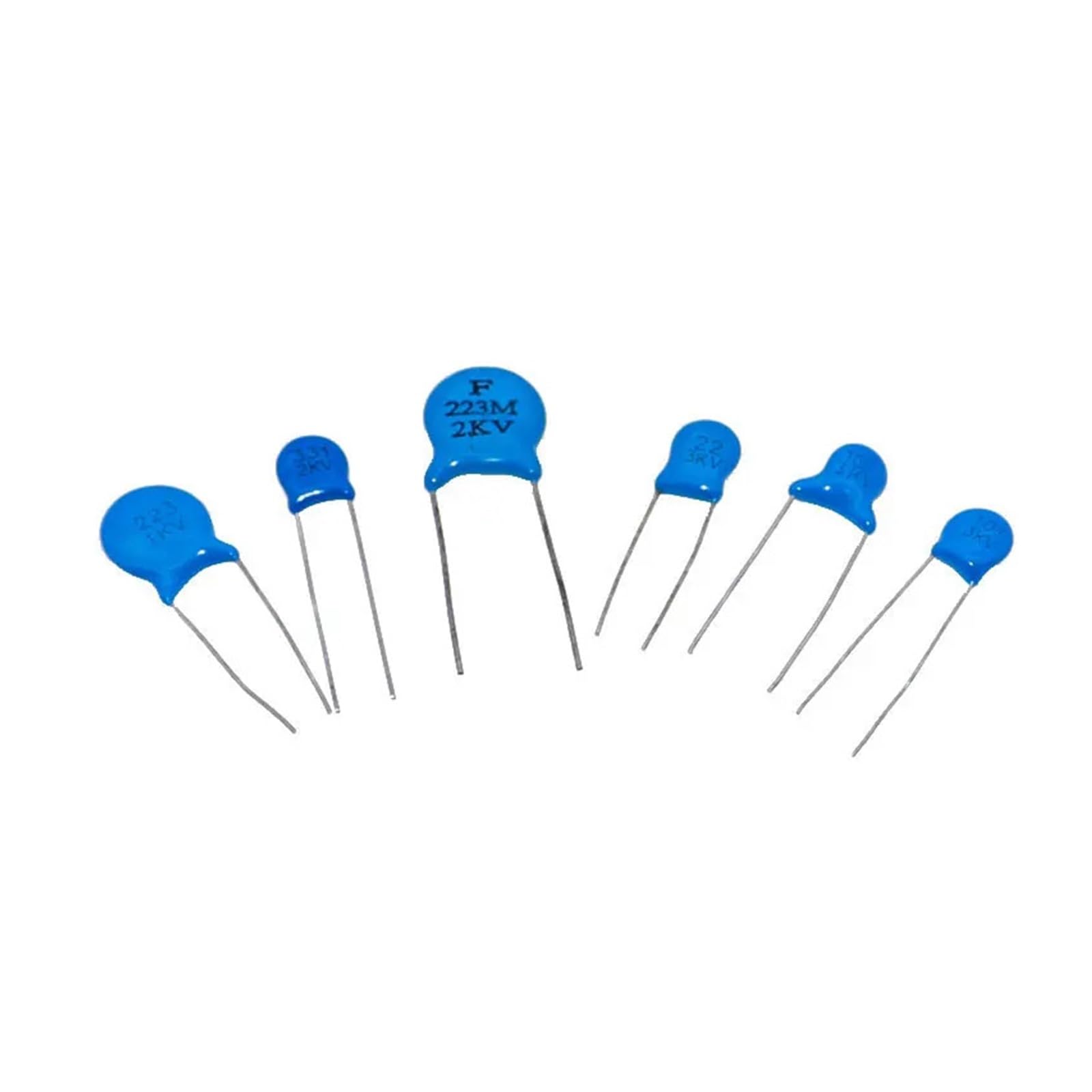 Kit de 200 condensadores cerámicos de Alto Voltaje, 18 pF-223 M, 1 kV, 2 kV y 3 kV, Paquete Mixto de capacitancias Surtidas, 20 valores x 10 Unidades