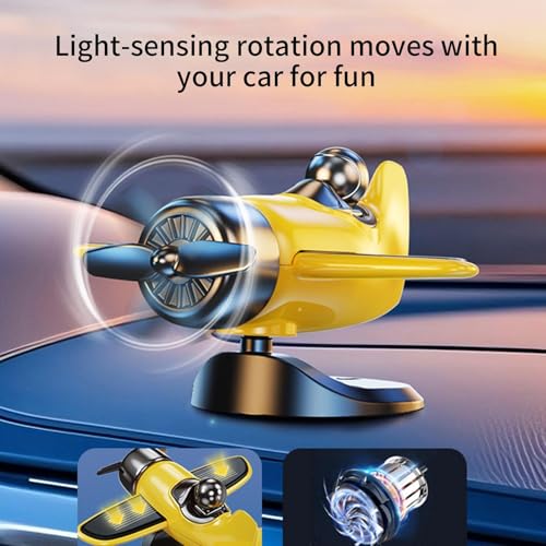 Avión solar de coche para salpicadero, el regalo original de decoración automotriz 3