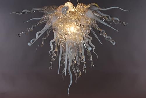 YIHANTLZ Hand-Blown Art Glass Chandelier - Unique Statement Lighting Fixture