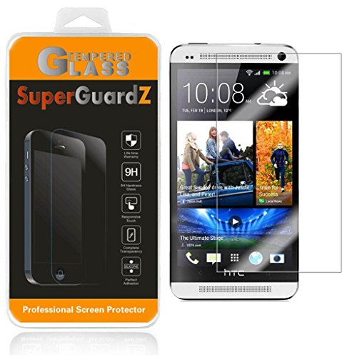 [2-Pack] for HTC One M7 - SuperGuardZ® Tempered Glass Screen Protector, 9H, 0.3mm, 2.5D Round Edge, Anti-Scratch, Anti-Bubble