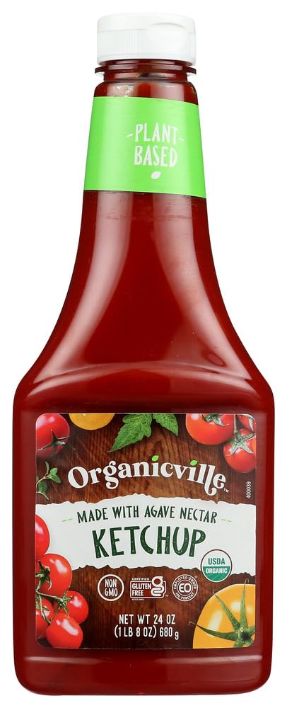 Organicville, Ketchup No Added Sgr, 24 OZ (Pack of 12) ( Value Bulk Multi-pack)