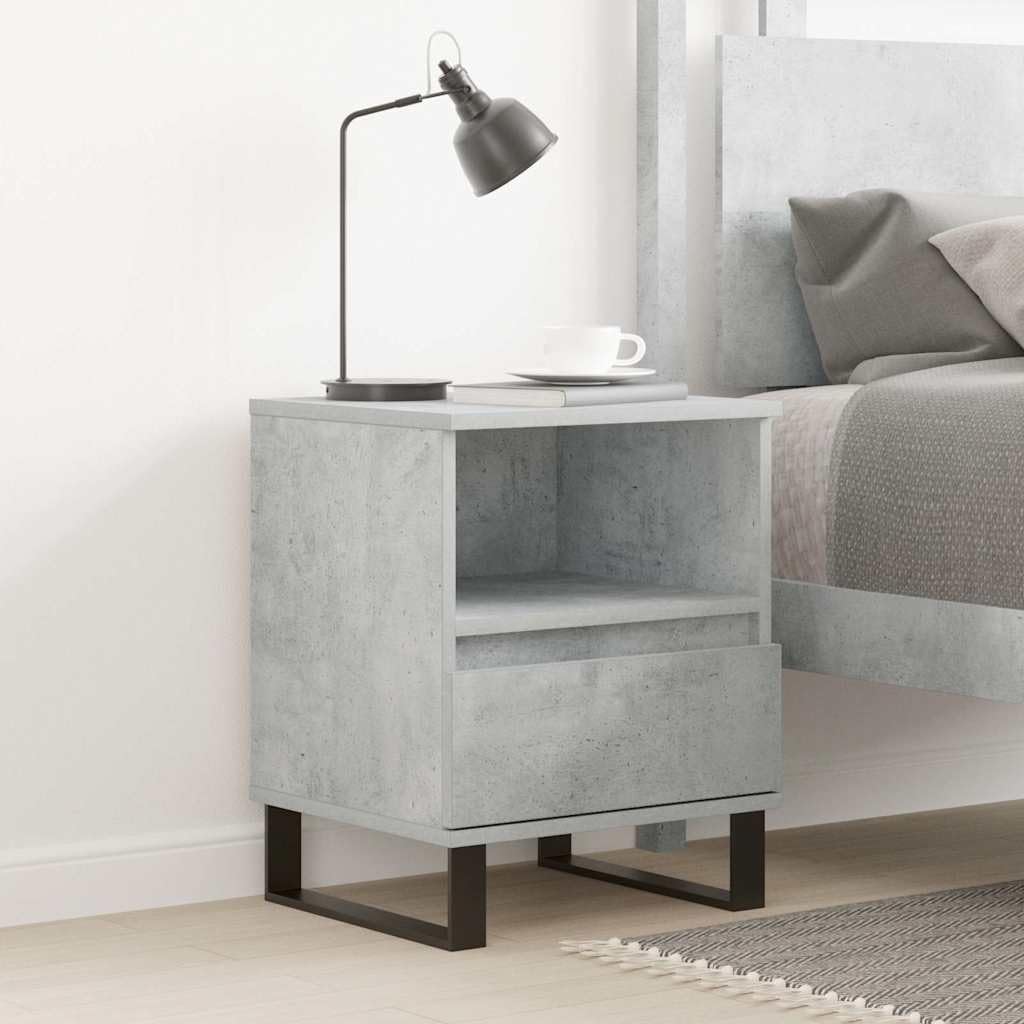 Eleganter Nachttisch mit Schublade und Fach aus langlebigem Holzwerkstoff und Metallbeinen für Stauraum und Stabilität, ideal für Wohnzimmer und Schlafzimmer