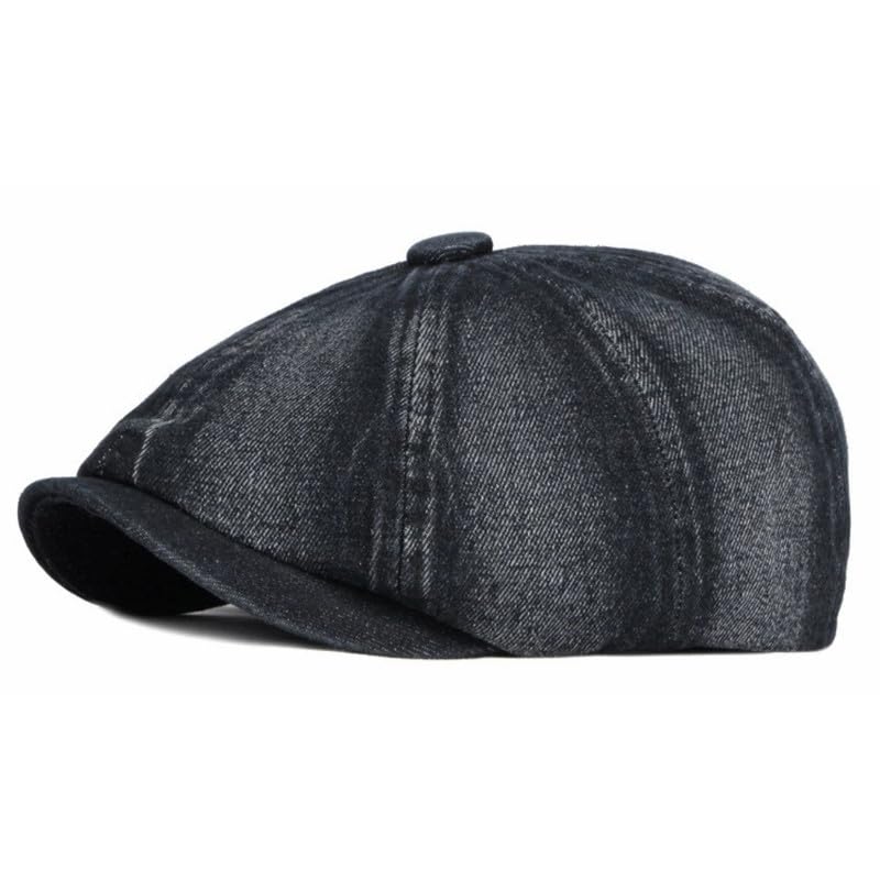 Washed Denim Octagonal Hat-Inspired Beret & boy Cap for Women & Men Everyday wear-image-13