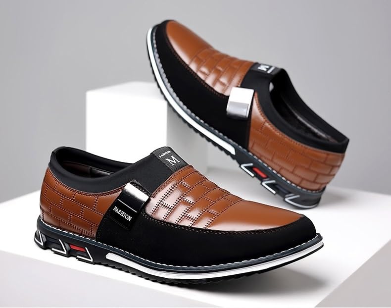 Men's Dress Shoes Wide Width, Comfort Dress Sneakers Men Fashion Business Casual Oxford Shoes Soft Loafers Derby Shoe for Office Working Driving Walking4