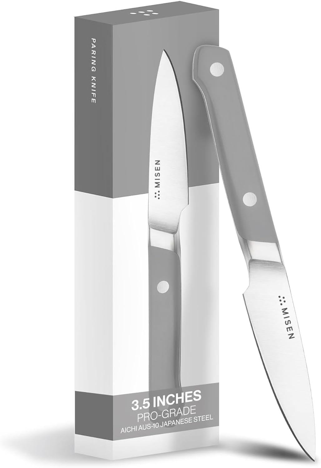3.5" Paring Knife โ Precision Kitchen Knife - High-Carbon Stainless Steel Blade โ Ergonomic Handle for Peeling, Trimming, and Slicing โ Lightweight, Versatile Tool for All Culinary Tasks - Gray