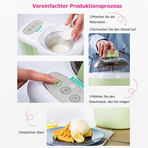 MNCYGJ Softeis Maschinen Eismaschine Mit Kompressor Ice Cream Maker 600ML Kapazität, Eismaschine Selbstkühlend Sorbetmaschine, EIS Maschinen ,Rosa – Bild 4