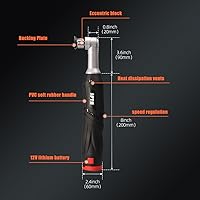 Vista 2 de SPTA Pulidora inalámbrica mini para autos, pulidora de autos de 12V, micro pulidora inalámbrica, eliminador de arañazos, pulidora mini RO/DA