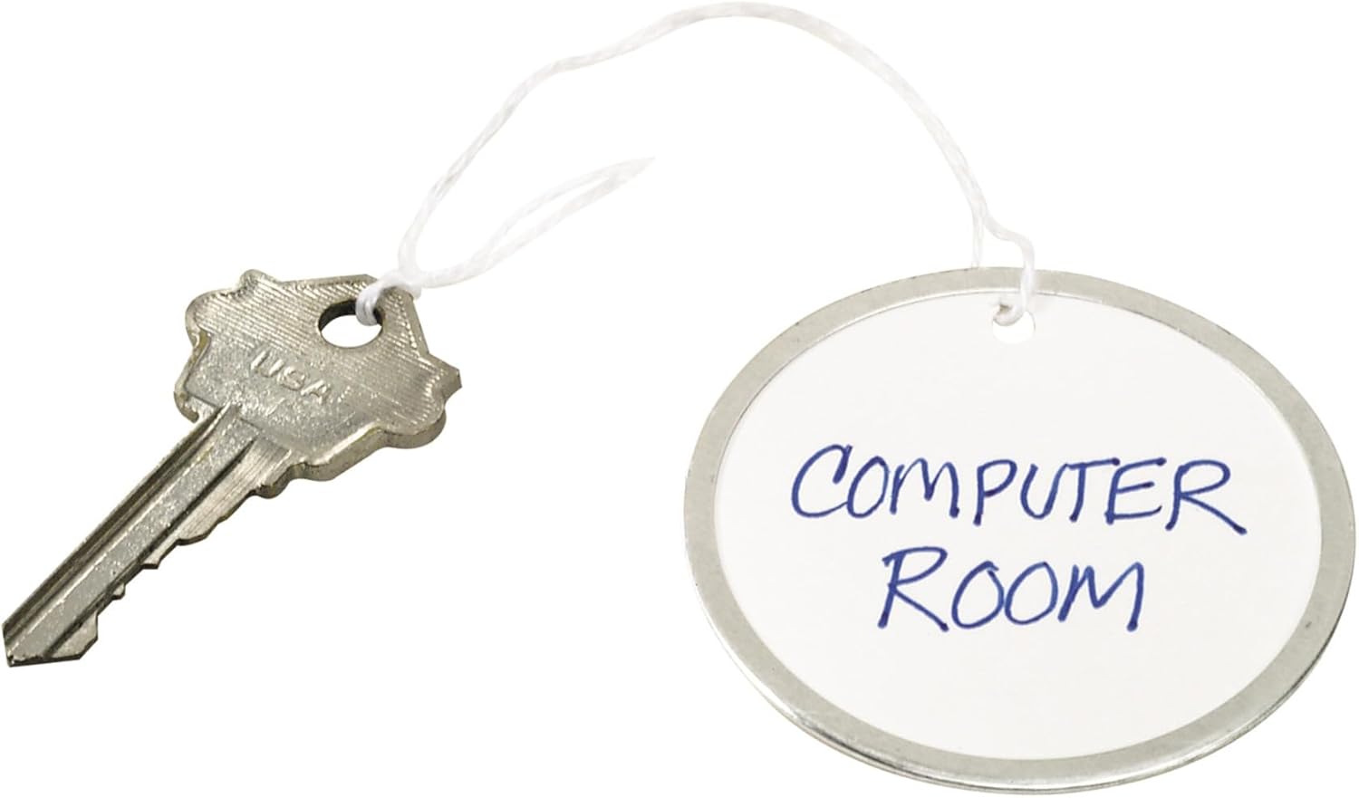 Avery Metal Rim Key Tags, 2.25" Diameter Tag, Includes Strings, White, 500 Tags (14316)