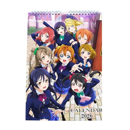 ラブライブ 2026年版 壁掛け 卓上 2 タイプ カレンダー 月間イラスト付き スケジュール記載対応 アニメグッズ オフィス お部屋装飾用 新年 クリスマスプレゼント向け 贈り物に適し 13ページ