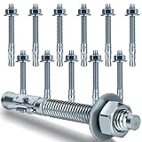 Ahniiqo 5/16 x 3 in Wedge Anchors 12 pcs Galvanized Concrete Anchors