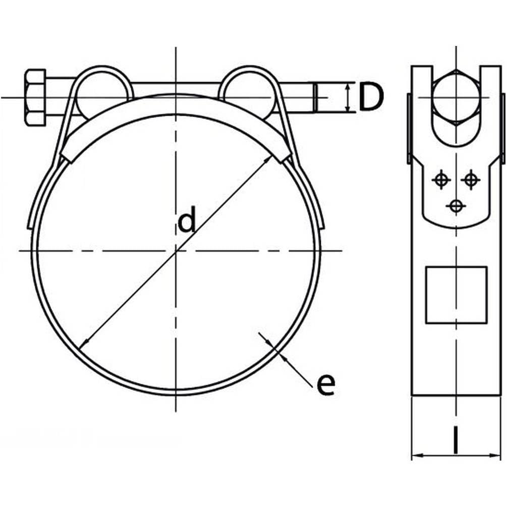 5 Colliers de Serrage à Tourillons pour Tuyau Epais et Armé 48-51 mm - W5 - D-Work