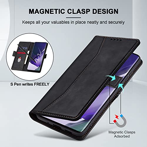 Image of Jasonyu Flip Wallet Case for Samsung Galaxy Note 20 Ultra,Black