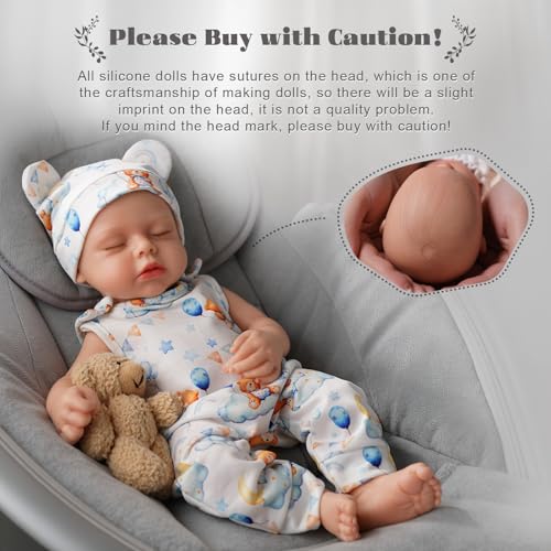 Muñeco BABESIDE Reborn Silicone 16 Pulgadas Niño miniatura 3