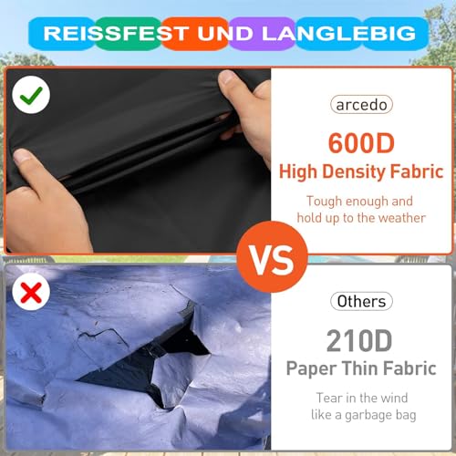 JPURXC Gitterbox Abdeckung Schwerlast Reißfest 600D Oxford Eurogitterbox Abdeckung für Gitterbox Wasserdicht, Winterfest UV-Beständiges -schwarz (125x85x27 cm)