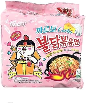 SAMYANG Hot Chicken Flavor Ramen Buldak Carbonara Noodles, Pack of 5 Pounds, 650 Gram (Ven-Vnd15-140)