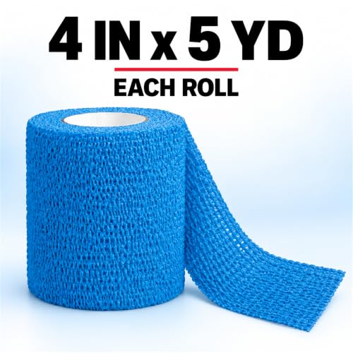 3M Vetrap Bandaging Tape, Blue, 4 in x 5 yd, 3 Pack (3 Rolls), Self-Adherent Cohesive Wrap, Hand-Tear, Latex-Free Hypoallergenic, Sticks to Itself Not Fur - image 7