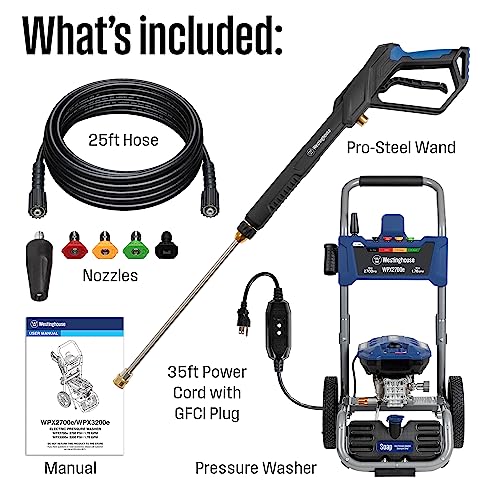 Westinghouse WPX2700e Electric Pressure Washer, 2700 Max PSI and 1.76 Max GPM, Induction Motor, Onboard Soap Tank, Spray Gun and Wand, 5 Nozzle Set, for Cars/Fences/Driveways/Homes/Patios/Furniture - Image 5