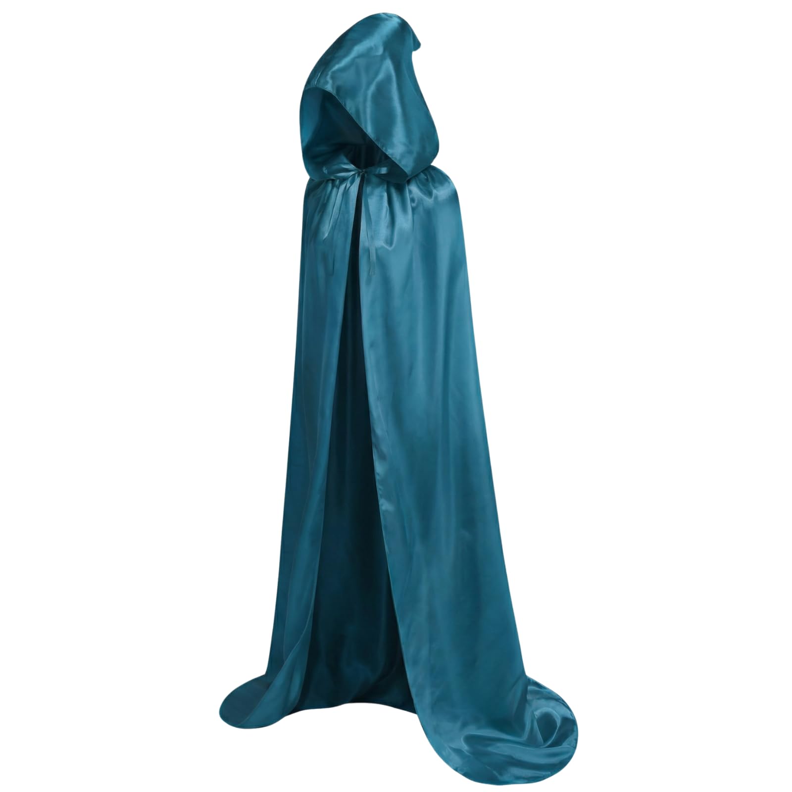 HAPNBCELE Unisex Adults Satin Cape Hooded Cloak