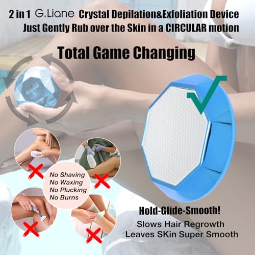 G.Liane Crystal Hair Eraser,Gentle Painless Nano Hair Removal Device and Exfoliation,Efficient Crystal Hair Remover Without Waxing,Magic Epilator for Women and Men(Royal Blue) - Image 4