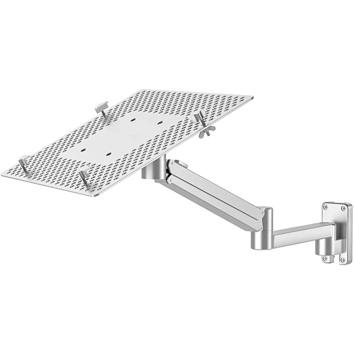 Regulowany uchwyt ścienny do laptopów z tacą chłodzącą ze stopu aluminium, obsługuje 6 kg do użytku biurowego i stacji roboczej