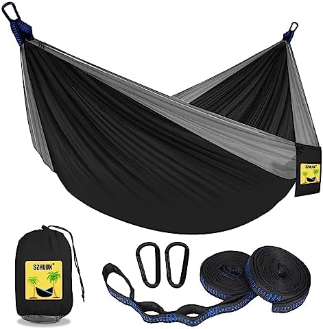 SZHLUX Camping Hammock Double & Single Portable Hammocks with 2 Tree Straps, Great for Hiking,Backpacking,Hunting,Outdoor,Beach,Camping