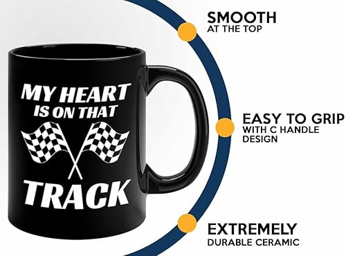 Miniatura 4 de Taza de café Racer de 11 onzas, color negro, On That Track - Fuel Speed Racer Car Guys Circuit Automotriz Racing Boy Regalos para él, papá, hombres,