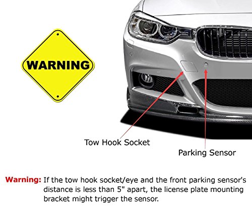 iJDMTOY No Drill Front Bumper Tow Hook License Plate Mounting Bracket Adapter Kit Compatible with 2008-2013 Cadillac CTS and CTS-V, 2013-2019 ATS by iJDMTOY - Image 3
