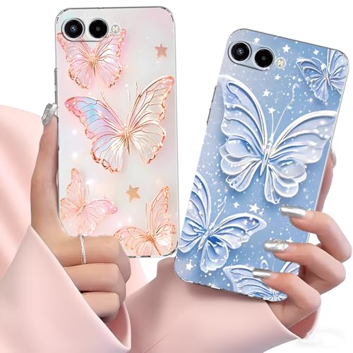 Coque T-Mobile Revvl 8 5G à paillettes roses lot de 2 protections TPU