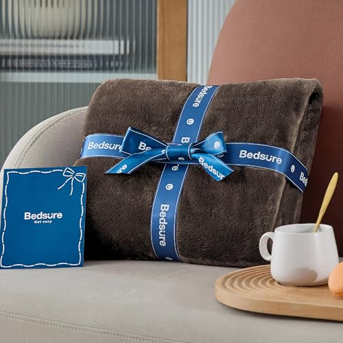 BEDSURE Kuscheldecke Flauschig Decke Fleecedecke - Wohndecke Warm Winter Weich, Sofadecke XL, Decke Couch Blanket, Wohn- & Kuscheldecken 150x200cm, Sofa überwurfdecke Braun