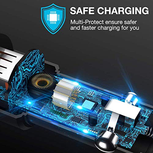 Usb Car Charger,36W Dual Quick Charge 3.0 Car Adapter For Moto G Power/G Stylus 2022 2020 2021,G Fast/G Play/G100/G Pure,Edge Plus,Motorola One 5G Ace/Fusion+,G7 G8 Play Power,Z4 Z3,6Ft Type C Cable #TOP3