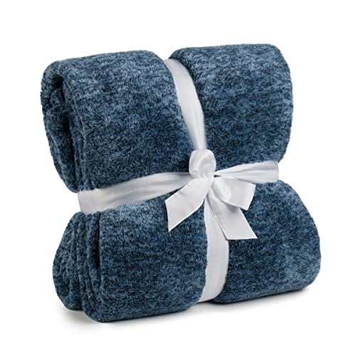 Gözze - Wohn- und Kuscheldecke, Marmoriert, 150 x 200 cm - Dunkelblau