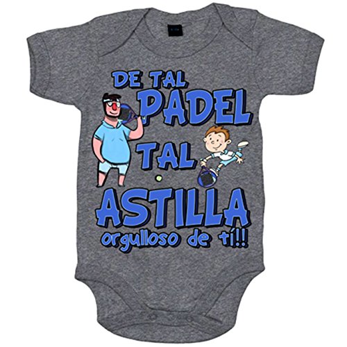 Body bebé padre y niño de tal padel tal astilla orgulloso de ti - Gris, Talla única 12 meses Cover
