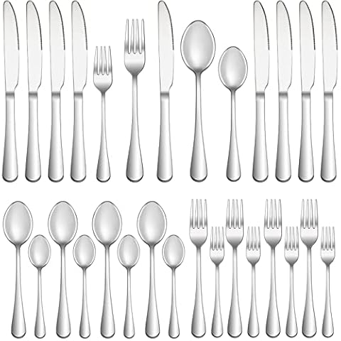 20 Piece Silverware Set Service for 4,Premium Stainless Steel Flatware Set,Mirror Polished Cutlery Utensil Set,Durable Home Kitchen Eating Tableware Set,Include Fork Knife Spoon Set,Dishwasher Safe Cover
