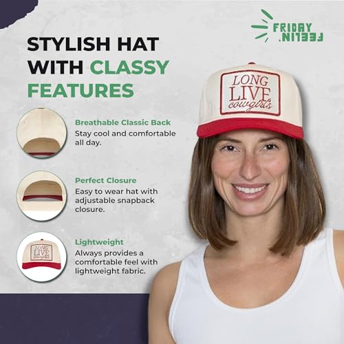 Image of Friday Feelin' Trucker Hat Women Baseball Cap Western Adjustable American Trucker Hats Fitted Mom Cap All Occasion- One Size