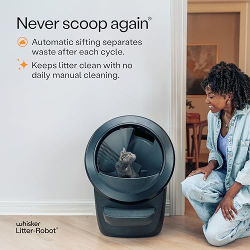 Image of Litter-Robot 4 Supply & Accessory Bundle by Whisker, Black- Automatic Self-Cleaning Cat Litter Box, Includes Litter-Robot 4, Ramp, Mat, 3 OdorTrap Packs, 10 Liners, 30 Wipes, & 2 Carbon Filters