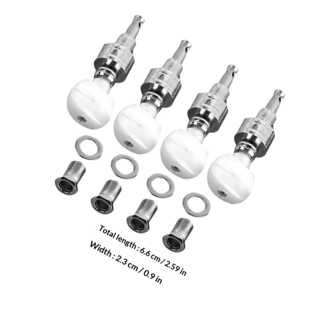 Garneck 4 Stück Banjo Zubehörset mit Stimmwirbeln und Hülsen aus Metall für Präzises Stimmen Praktisches Design und Verarbeitung in Silber