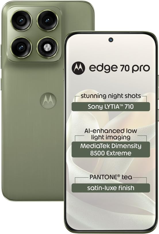 Motorola Edge 70 pro 5G (Satin-Luxe Pantone Tea Green, 8GB RAM, 256GB Storage) | 6.8-inch 144Hz Super AMOLED Display | Dimensity 8500 Extreme |50MP | 6500mAh, 90W Charger-image-42