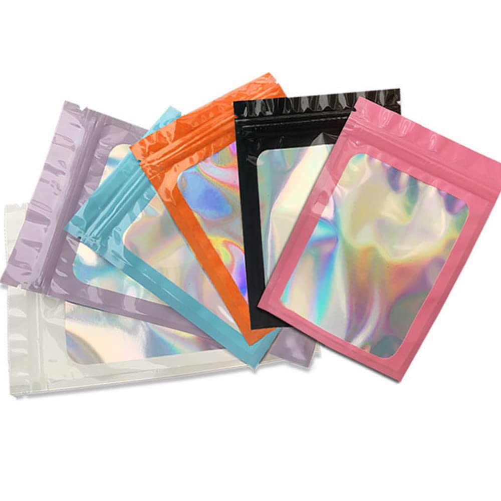 Topdanchuang Multicolour 120 Pcs Foil Bags Smell Proof Mylar Bags Aluminum Foil Foods Accessories Pouch For Food Storage And Lipgloss Jewelry Eyelash Packaging