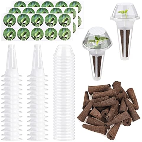RSTYS 30 Pcs Indoor Hydroponic Garden Accessories Seed Pods Kit,Plant Pod Kit Hydroponic Garden Accessories for Seed Starting System, white Cover