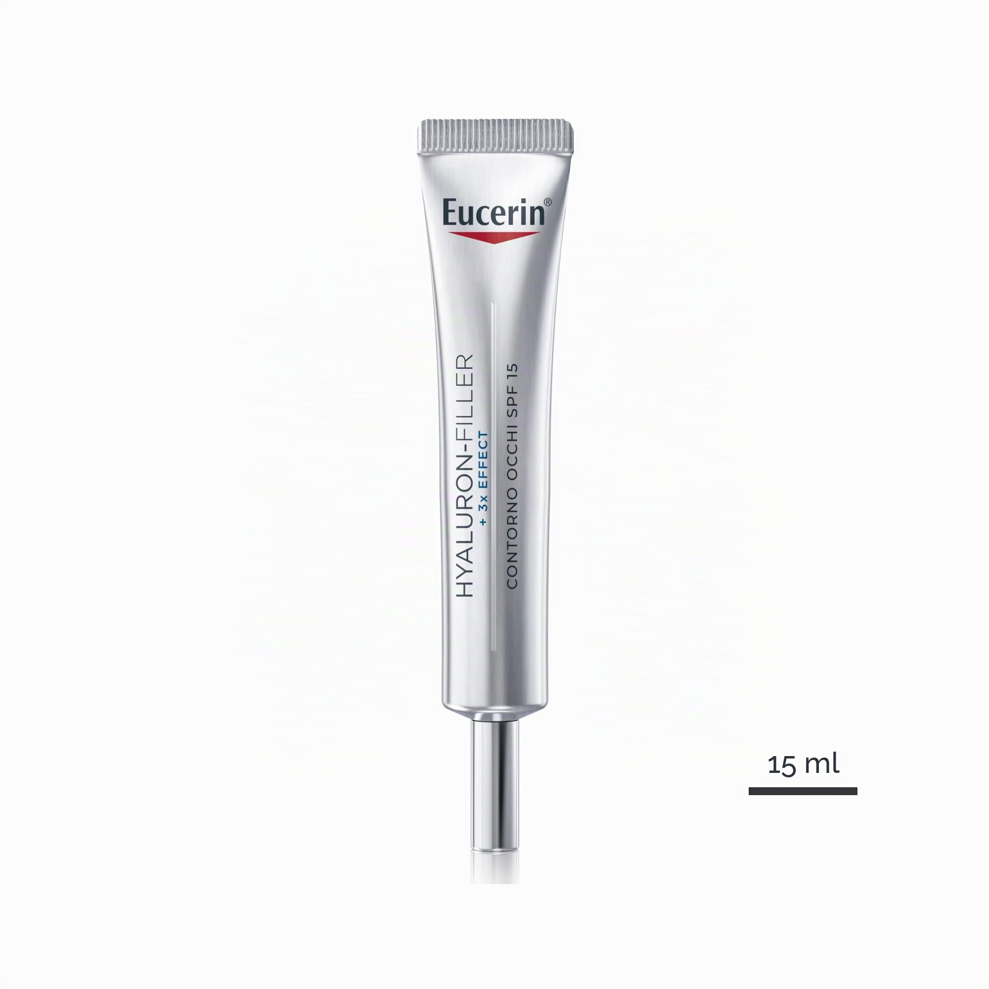 Eucerin Hyaluron-Filler Contorno Occhi SPF15 15 ml, Crema contorno occhi antirughe e antiage, Formula con Acido Ialuronico e protezione UVA SPF 15 per tutti i tipi di pelle