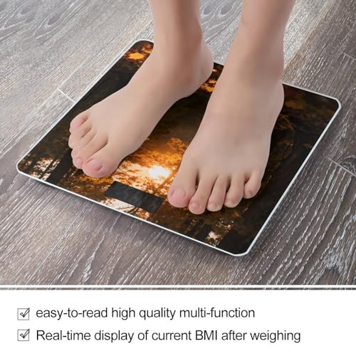 Báscula digital de baño Sunset Forest con pantalla LCD y base antideslizante miniatura 5