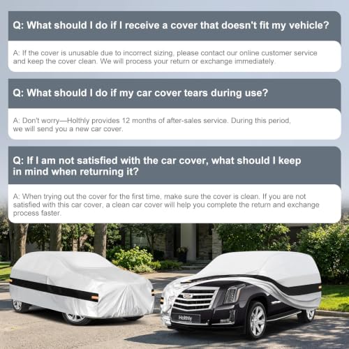 Image of 10 Layers SUV Car Cover Custom Fit for Cadillac Escalade ESV (2002-2026), Waterproof All Weather for Automobiles, Outdoor Full Cover Sun Dust Rain Protection with Cotton. Silver